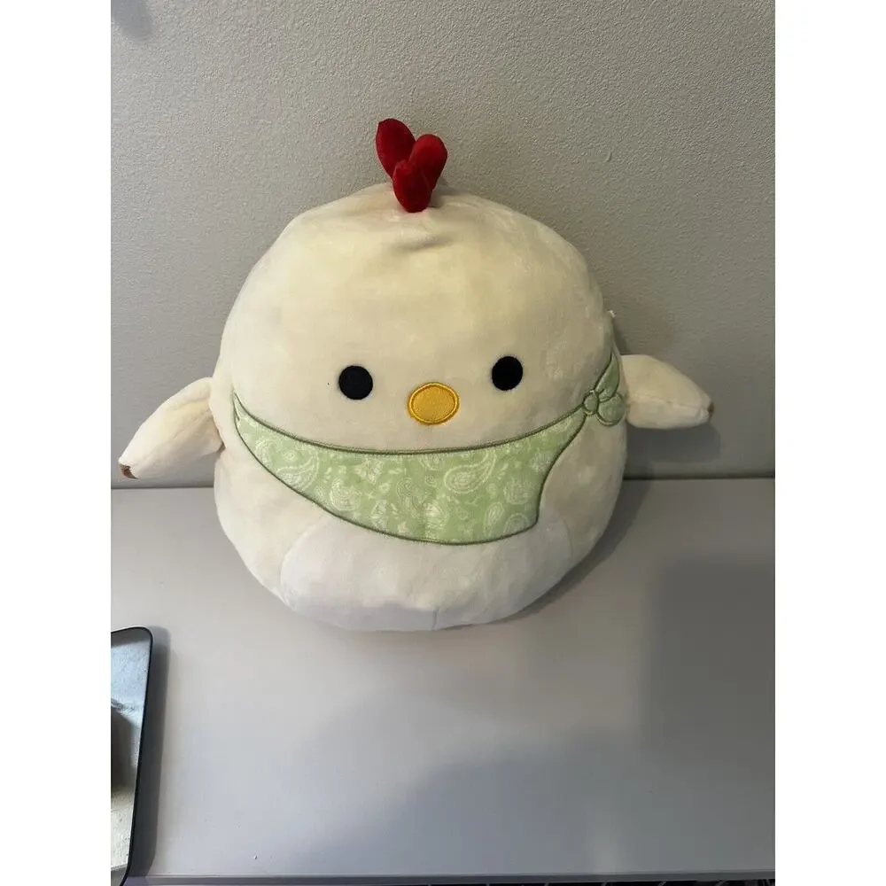 Squishmallows Kellytoy Plush Farm Animal Todd the Chicken with Bandana 12